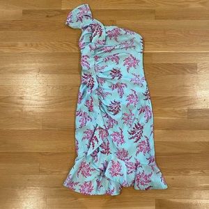 Likely blue and pink mini dress